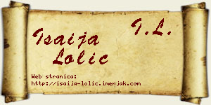Isaija Lolić vizit kartica